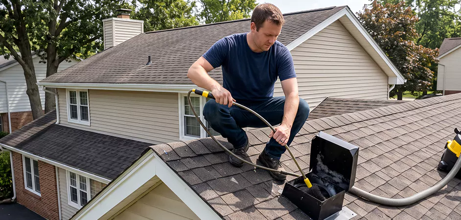 Multi-Story Roof Dryer Vent Cleaning in Perth Amboy